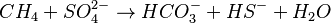 CH_4 + SO_4^{2-} \rightarrow HCO_3^- + HS^- + H_2O