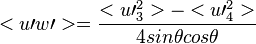<{u\prime w\prime}>=\frac{{<u\prime_3^2>}-{<u\prime _4^2>}}{4sin\theta cos\theta} \quad\quad