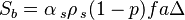 S_b=\alpha\,_s\rho\,_s(1-p)fa\Delta\,