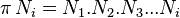  \pi\,N_i = N_1.N_2.N_3...N_i