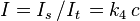 I=I_s\,/I_t\,=k_4\,c