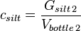 c_{silt} = {G_{silt\,2} \over V_{bottle\,2}}