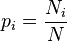 p_i = {N_i \over N}
