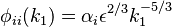 \phi_{ii} (k_1)= \alpha_i \epsilon^{2/3}k_1^{-5/3}
