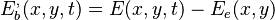  E^,_b(x,y,t) = E(x,y,t)-E_e(x,y)