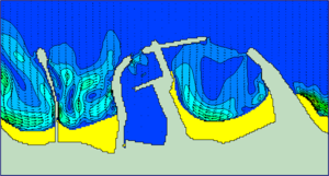 Fig. 8. Current pattern in the bay.