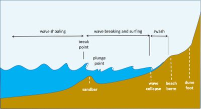 Modified conceptual model of the surf zone showing the two sub