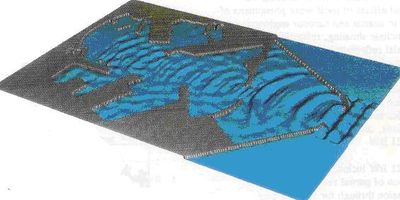 Wave diffraction in a port (from a numerical simulation with a short wave model).